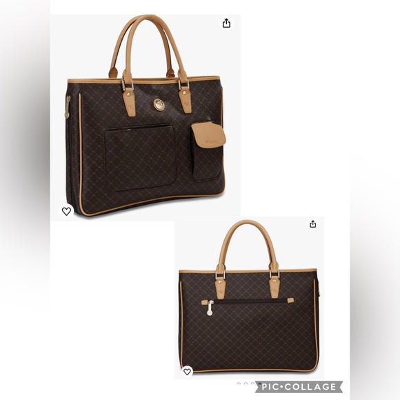 RIONI Brown Leather Signature TEACHER HANDBAG